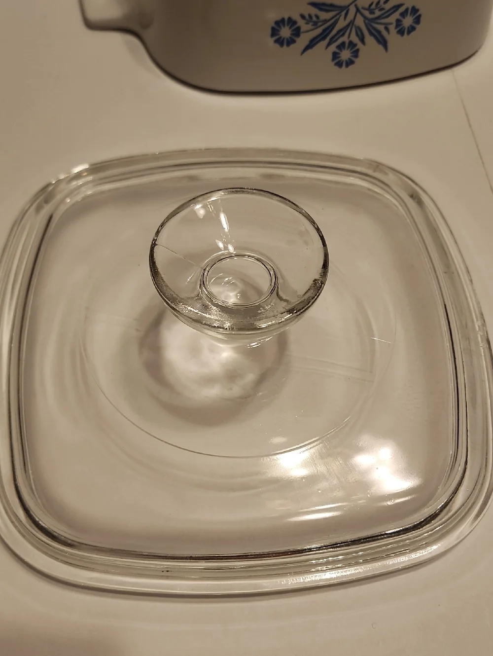 Corningware 1 Quart White Ceramic Casserole Insert with Blue Cornflower